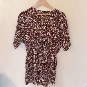Brown & White Romper